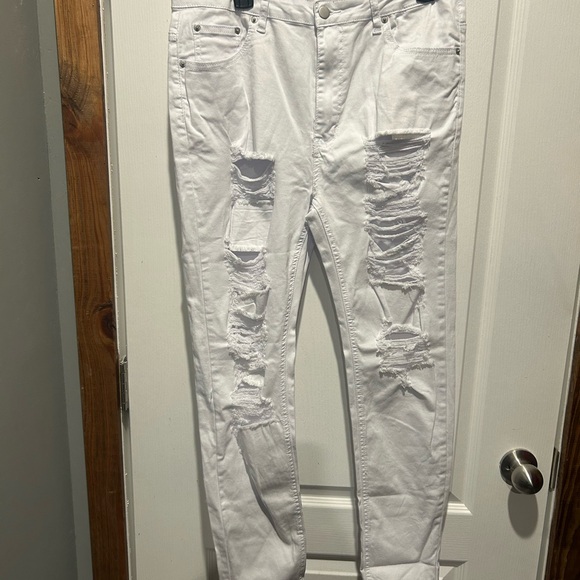 American Bazi Denim - American Bazi White Distressed Skinny Jeans NWT